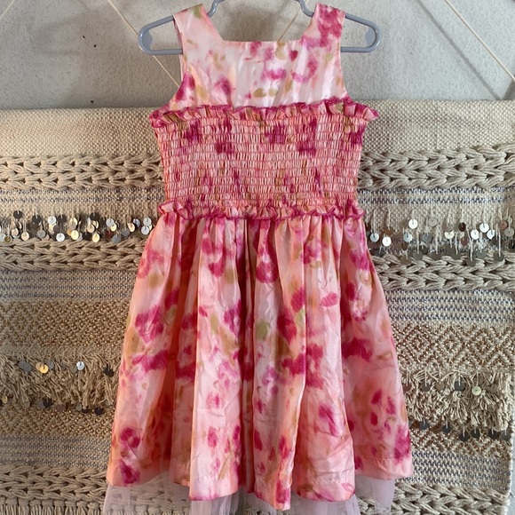 Laura Ashley Other - Vintage Laura Ashley Dress Floral & Smocked With full Tulle Underlay Lining